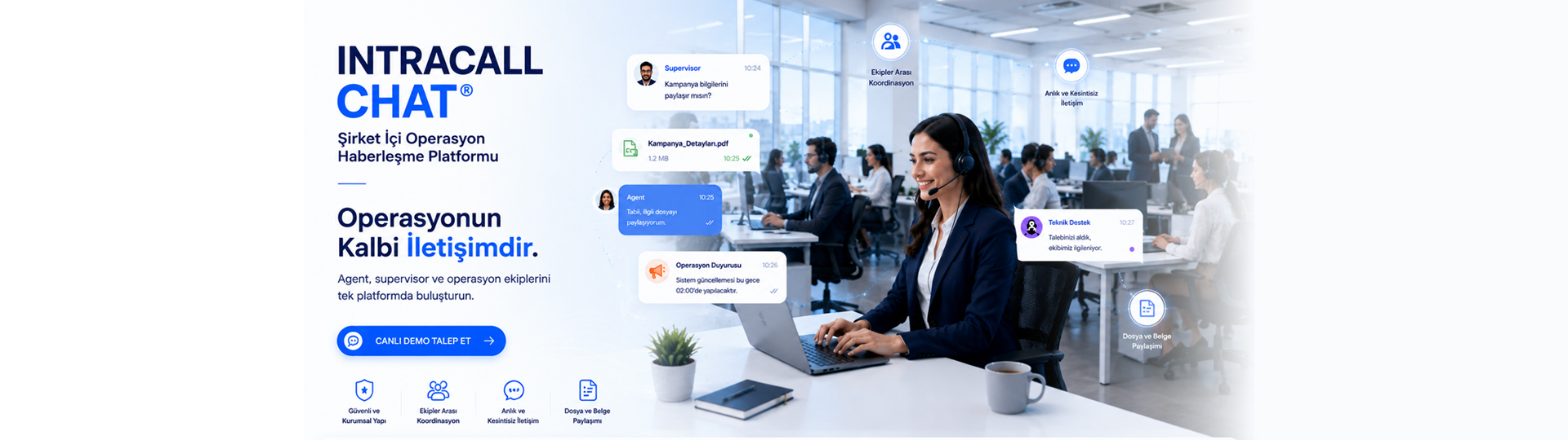 IntraCall Chat — canlı demo talep et